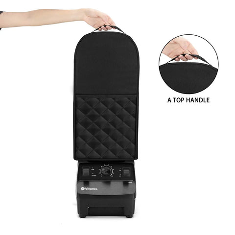 Vitamix 64 Oz Low Profile Blender Cover With Soft Quilted Nylon Interior Black The Protective Sleeve For 5300 7500 780 Pro 750 A3500 A2500 And Other 64 Oz Models, with handle