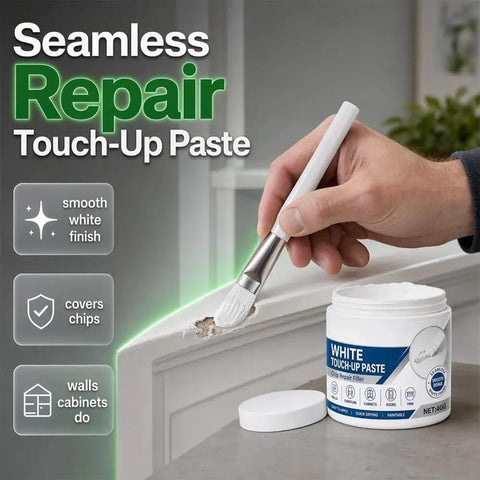 White Touch Up Paste With Brush Kicks Scratches To The Curb Fast Furniture And Wall Repair Putty used to seal and restore wood surfaces.