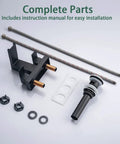Complete parts for 4 Inch Centerset Waterfall Bathroom Faucet With Two Handles, 3 Hole Basin Setup, Pop Up Drain With Overflow