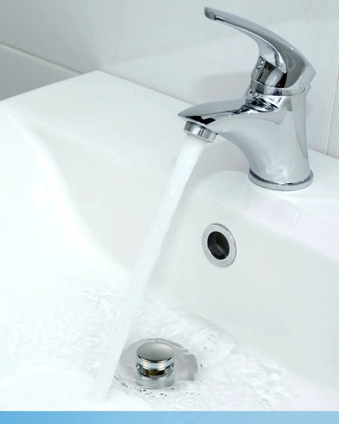 No Nonsense 2 In 1 Sink Stopper And Hair Catcher For Bathroom Drains Universal Pop Up Plug Fits 1.1 To 1.5 Inch Solid Brass Chrome Finish