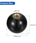 Two Pack M8 Threaded Ball Knobs, 32mm Diameter, Black Thermoset With Copper Insert, 30.5mm Height, for Heavy Duty Equipment