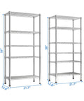 Heavy Duty 4 Tier Metal Wire Shelving Unit For Garage And Home Storage With Feet Adjustable Standing Rack, steel, side view