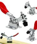 Six Piece Push Pull Toggle Clamp Set With Horizontal Quick Release Self Locking Linkage for wood and metal projects