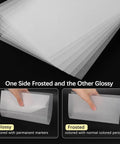 Big Size A4 Heat Shrink Paper Keychain Kit For Christmas Crafts showing glossy and frosted clear shrink sheets