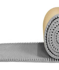 Pro Level 3 Inch Acoustic Foam Rolls For Walls And Trucks Self Stick Soundproof Panels Noise Canceling Insulation Sheets Grey High Density Easy Rip Stick displayed rolled and flat.