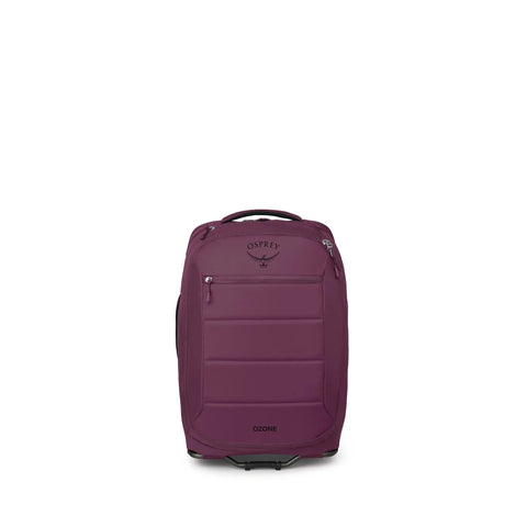 Moody Burgundy 2 Wheel Carry On Luggage With Oversized Wheels And Trolley Handle Lightweight Rolling Suitcase Front View