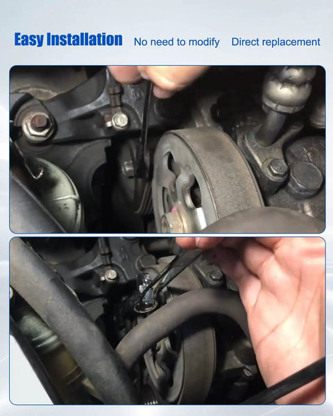 Installation of Top Tier Serpentine Drive Belt For Honda Crv L4 2.4L And Dodge Ram 1500 Viper, showing easy replacement steps.