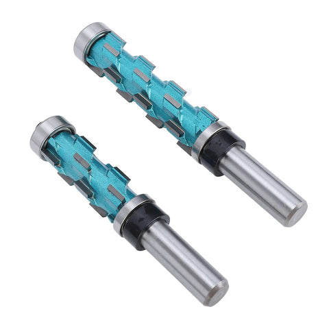 Heavy Duty Trim Spiral Router Bit 3 4 Inch Cutting Diameter With Double Bearings, featuring premium carbide material.