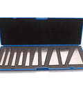 Oudtinx 10-piece precision angle block set in blue case with steel rectangular and triangular blocks