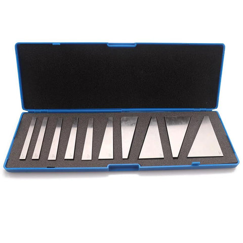 Oudtinx 10-piece precision angle block set in blue case with steel rectangular and triangular blocks