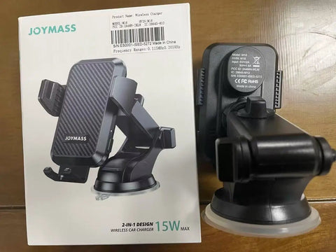Box and 15W Fast Wireless Car Charger Mount With Auto Clamping Cord Free Hands Free Phone Holder for iPhone and Samsung