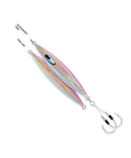 Glow Pink Japanese Slow Jigging Metal Jig for Saltwater Fishing with 4oz 110g weight, 7/0 assist hooks, water column action