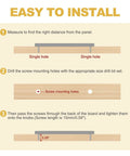 Installation guide for Slick Low Profile Flush Ring Pulls Solid Zinc Alloy Drawer Handles with dimensions and screw information.