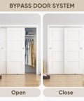 Heavy Duty Aluminum Bypass Sliding Door Hardware Kit For Two Doors With Finger Pulls, Five Foot Track System, installed view