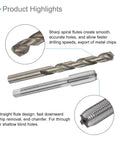 Tap And Drill Bit Set M11 X 1.5 Right Hand Thread 9.5mm Drill Diameter with spiral and straight flute design