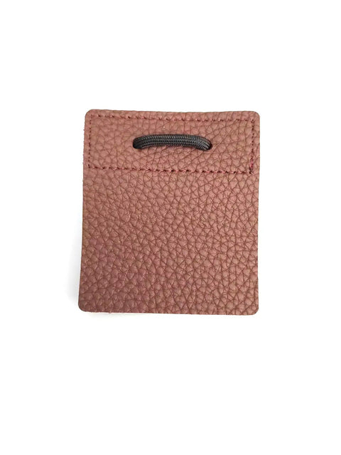 Square Cow Leather Archery Finger Tab For Right Hand Long Bow Hand Protector, brown leather with stitching detail.