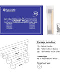 Brushed Brass Square Cabinet Handles Set With Stainless Steel Drawer Pulls For Kitchen, Bath And Bedroom Furnishings, 7-1/2 Inch Hole Spacing 192mm, 10 Pack packaging including screws.