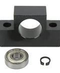 EF12 Ball Screw Support With Bearing For CNC Router And Lathe, Heavy Duty High Carbon Steel Ballscrew Mount Block, shown with bearing