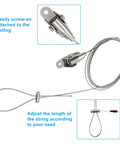 Two Pack Adjustable Ceiling Mount Brackets For Closet Rods And Shower Curtain Rods, stainless steel, string adjustment