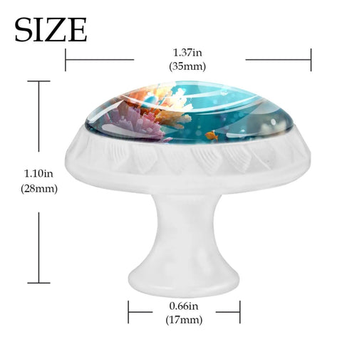 4 Pack Clear Crystal Glass Cabinet Knobs With Beachy Coral Pattern White Drawer Pulls For Kitchen Cupboard Dresser Hella Durable Hardware Total Room Glow Up No Sweat Swap size dimensions