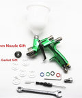 Nail That Sweet Factory Finish With This Top Shelf Air Powered Paint Spray Gun featuring 1.5mm nozzle, green finish, and accessories.