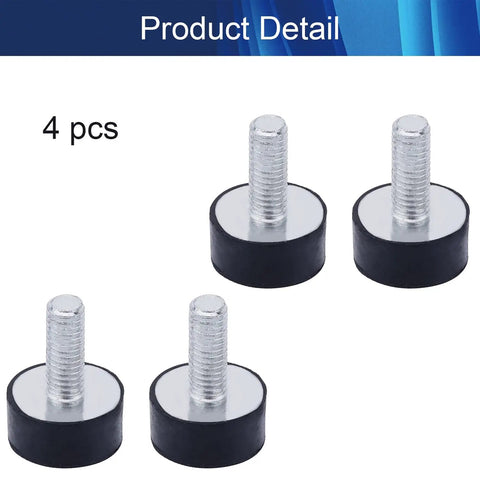 4 Pack M6 Rubber Vibration Isolators 18x8mm With Studs Anti Vibration Mounts For Mini Split Heat Pumps Diesel Engines Generators Harvester And Other Heavy Duty Machinery To Cut Noise Vibration And Wear, 4 pcs