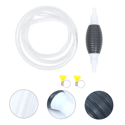 Manual Transfer Pump With Hose For Oil Water And Liquids High Suction Hand Siphon Pump For Gasoline And Liquid Transfer Ideal For Paraffin And Aquarium Water Changes, clear hose and bulb