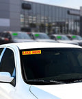 Gas Saver Window Stickers For Auto Dealers Red On Yellow Vinyl Decals 14.5 By 2.75 Inches Weatherproof Windshield Signage