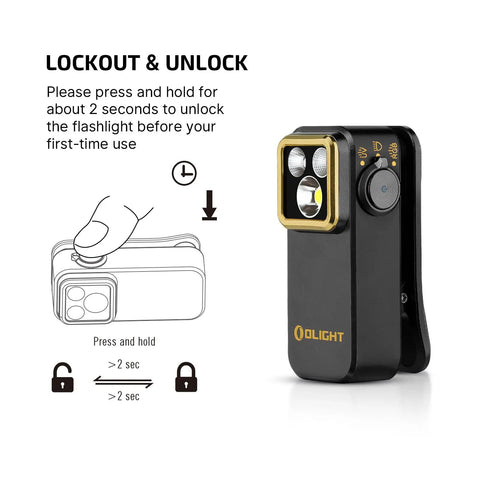 Super Versatile Rechargeable Clip On Flashlight Packing 600 Lumens White Light With Uv And Rgb Modes Magnetic Base lock function