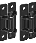 Heavy Duty Gate Hinges 2 Pack In Premium Steel with black electro-coated finish and spacer bearings, shown for swing doors and farm gates.