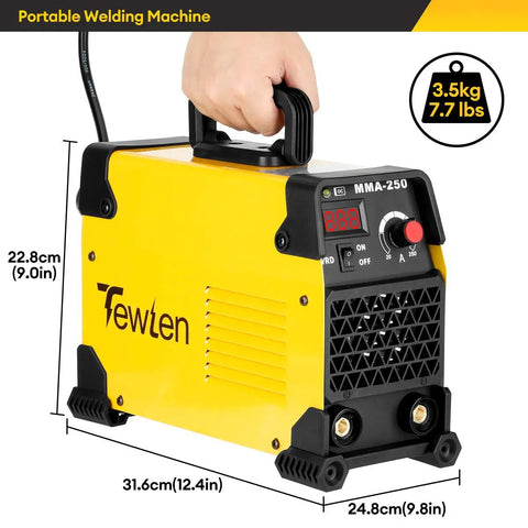 250A Arc Welder Kit With All In One Dual Voltage 110 220V Inverter, yellow portable welding machine.