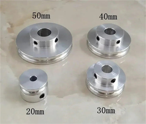 1Pcs Small Motor Drive Pulley 20 To 40mm Aluminum Single Groove Wheel For V Belt Power Transmission OD40x5mm