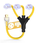 L14-30P Generator Adapter Cord To 4 X 5-15R And 5-20R Household Plugs, 25 Ft SJTW 10AWG/4C for home backup power and outdoor use