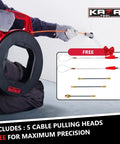Heavy Duty Polyester Fish Tape And Wire Puller For Electrical Conduit Runs Built Tough With Snag Free Traction, showing pulling heads.