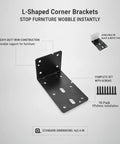 Heavy Duty L Shaped Corner Brackets For Furniture Repair And Shelf Reinforcement Ten Pack With Screws 3.94 In By 2.36 In Iron Angle Braces