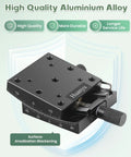 Precise Manual Goniometer Stage 65x65mm With Optical Positioning Sliding Table Plus Minus 10 Degree Tilt Dovetail Platform Indexing Table A Real Workhorse For High Precision Micropositioning And Angle Adjustment, anodized aluminum platform with handwheel adjustment, high quality display.