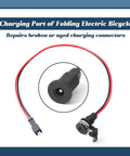DC5521 Electric Bicycle Charging Port Replacement for Jetson Bolt Pro Bolt Electric Ride On LX10 Axle 12 Inch Folding Ebikes