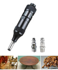 Lightweight Pneumatic Air Die Grinder With 3Mm Collet And Us Eu Adapters, black finish with two adaptable connectors.