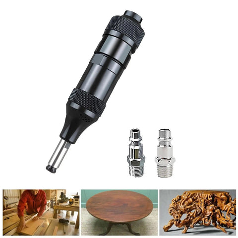 Lightweight Pneumatic Air Die Grinder With 3Mm Collet And Us Eu Adapters, black finish with two adaptable connectors.