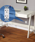Room scene highlighting 20 Pack Decorator Wall Receptacles 20A 125V Standard Electrical Outlet white finish in desk area
