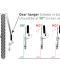 Diagram of Derailleur Hanger 6 for Remedy Bicycles Aluminum Alloy MTB Replacement showing correct and incorrect alignment angles.