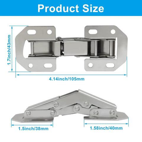 Ninety Degree Surface Mount Hidden Cabinet Hinge No Pre Drilled Concealed Hinges For Kitchen Cupboard Doors Set Of 10