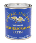 Can of Durable Water Based Topcoat Satin Finish 1 Pint For Wood Furniture And Cabinets, Easy Cleanup, labeled satin