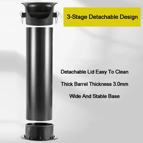 Heavy Duty Espresso Knock Box With Quick Release Drip Tray And Premium Barista Towel, 3-Stage detachable design and thick barrel.