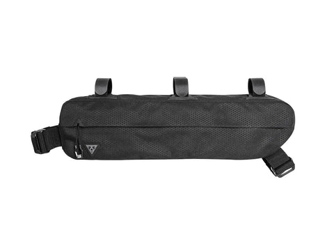 Black MidLoader Four Point Five Liter Bike Frame Bag For Bikepacking And Gravel Touring Built Tough For Rough Rides Water Resistant