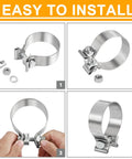 3 Inch Exhaust Clamp Stainless Steel Narrow Band Beefed Up For 3 Inch OD Pipe Muffler Clamp Two Pack Premium Grade