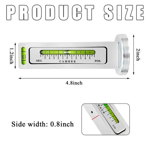 Adjustable Magnetic Camber Caster Gauge Tool Dead Nuts Accurate Wheel Alignment Aid For Tire And Suspension Work Universal Fit For Cars Trucks And Rv Gray size 4.8 x 1.2 x 0.8 inches with bubble level