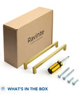 Box with 10 Inch Brushed Brass Cabinet Pulls 30 Pack Square Bar Kitchen Handles Gold Hardware, screws, and screwdriver