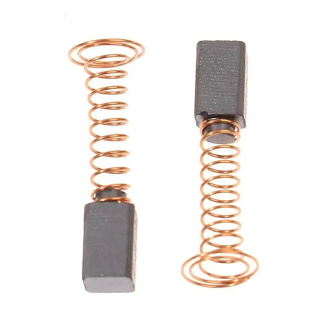 50 Piece Carbon Brush Replacement Kit Premium Graphite Copper Contacts For Rotary Motor Tools, two carbon brushes with copper springs.