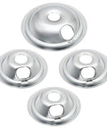 Chrome Drip Pans Replacement Kit For Electric Range With Locking Slot Includes Three Six Inch Pans And One Eight Inch Pan Four Pack